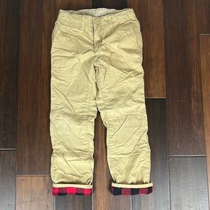 EUC Gap kids flannel lined khaki chinos, boys size 7